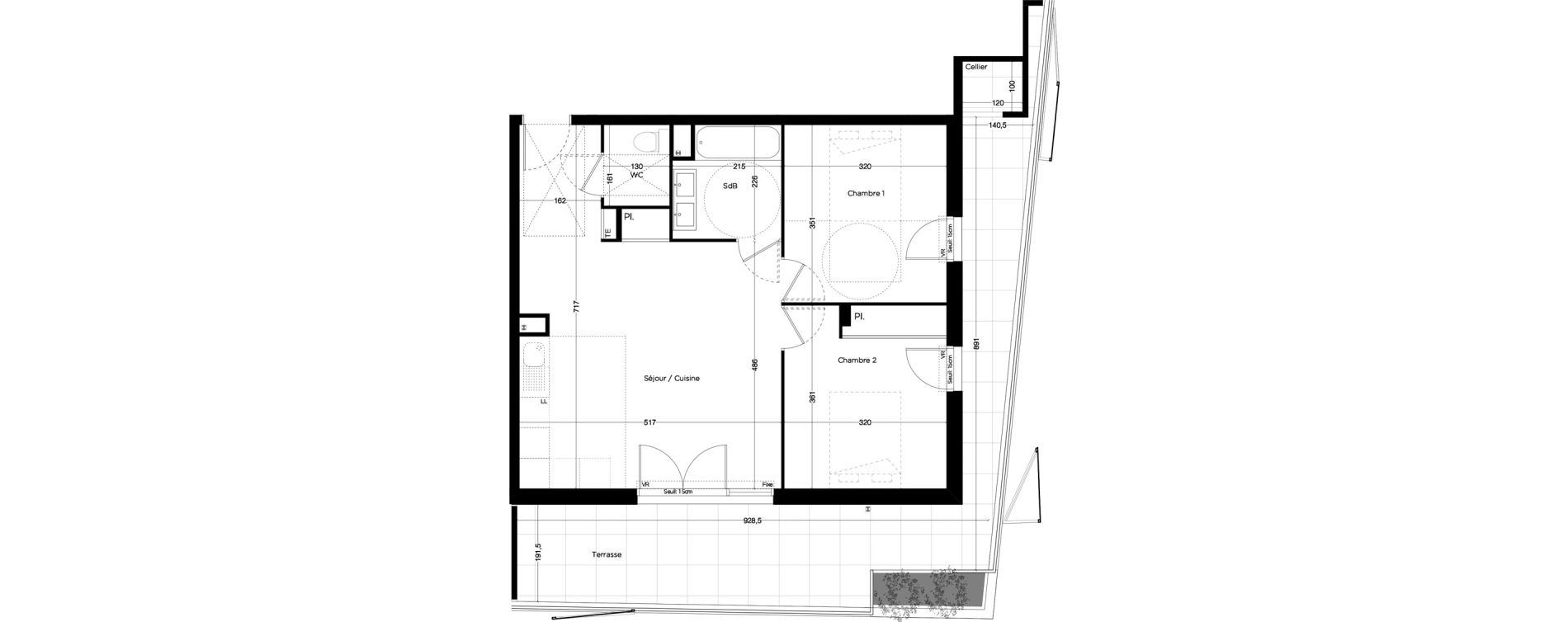 Appartement T3 de 58,55 m2 &agrave; Lattes Centre