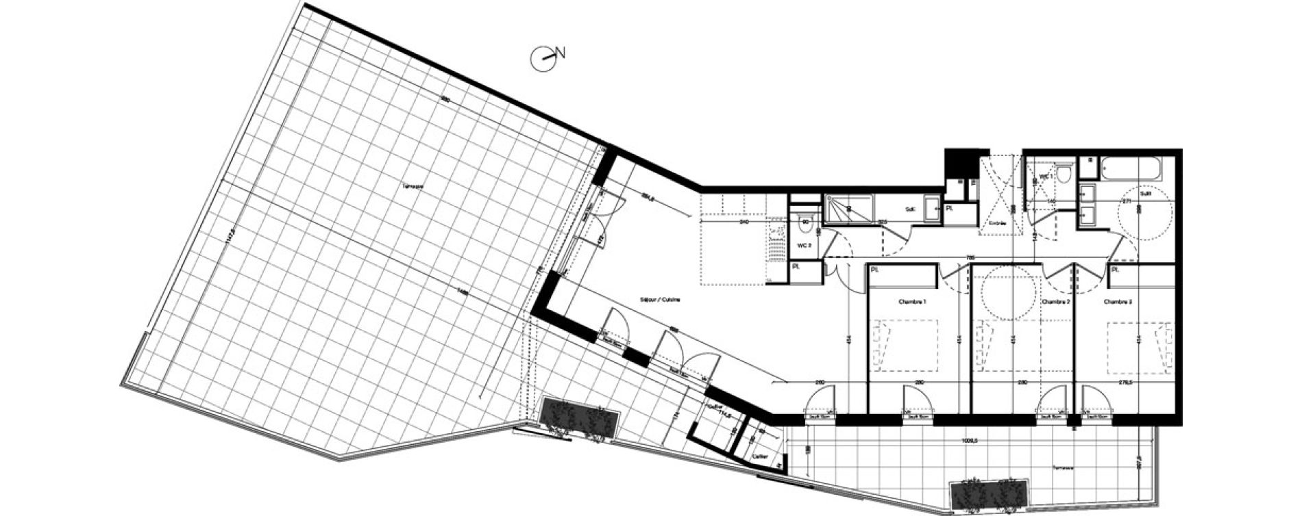 Appartement T4 de 99,52 m2 &agrave; Lattes Centre