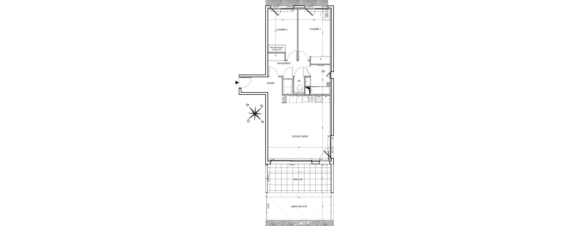 Appartement T3 de 72,59 m2 &agrave; Lattes Boirargues