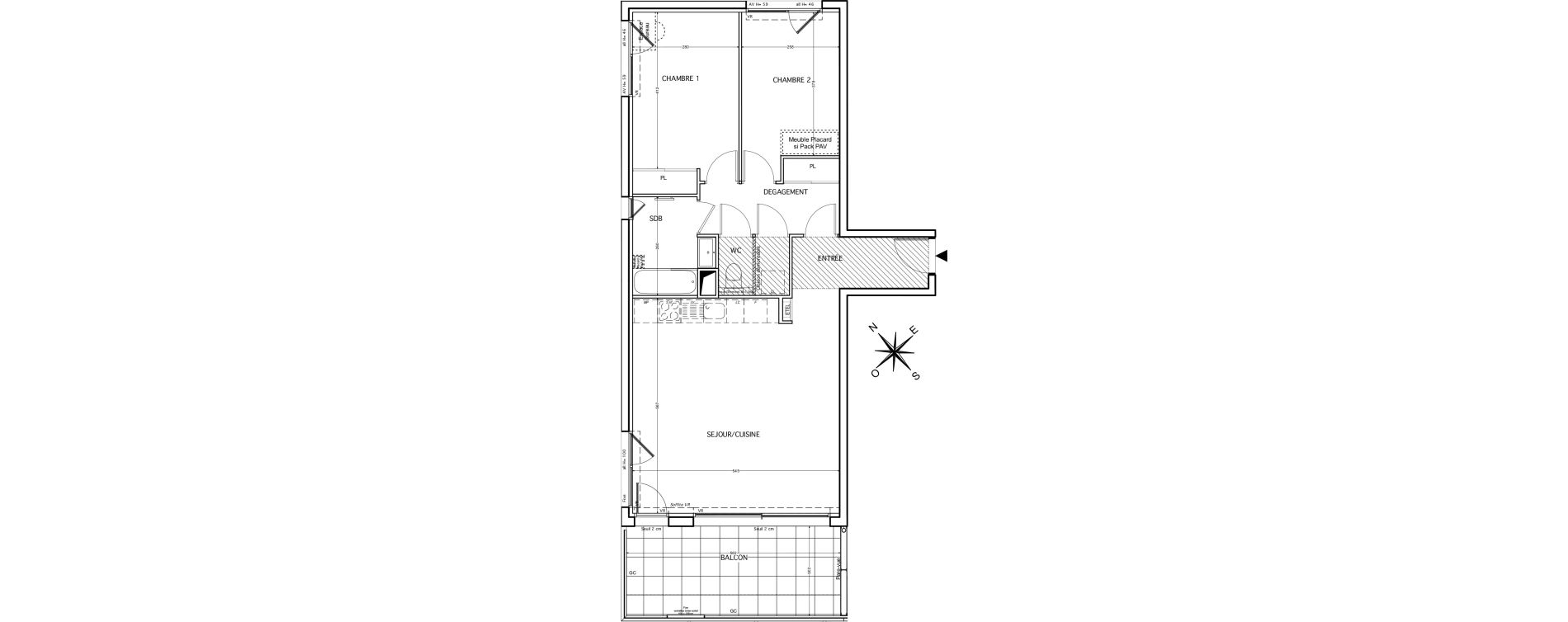 Appartement T3 de 72,59 m2 &agrave; Lattes Boirargues