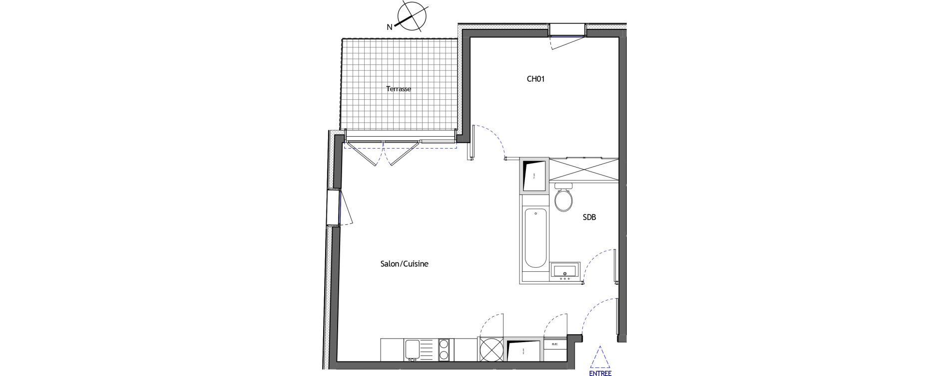 Appartement T2 de 48,50 m2 &agrave; Lattes Boirargues