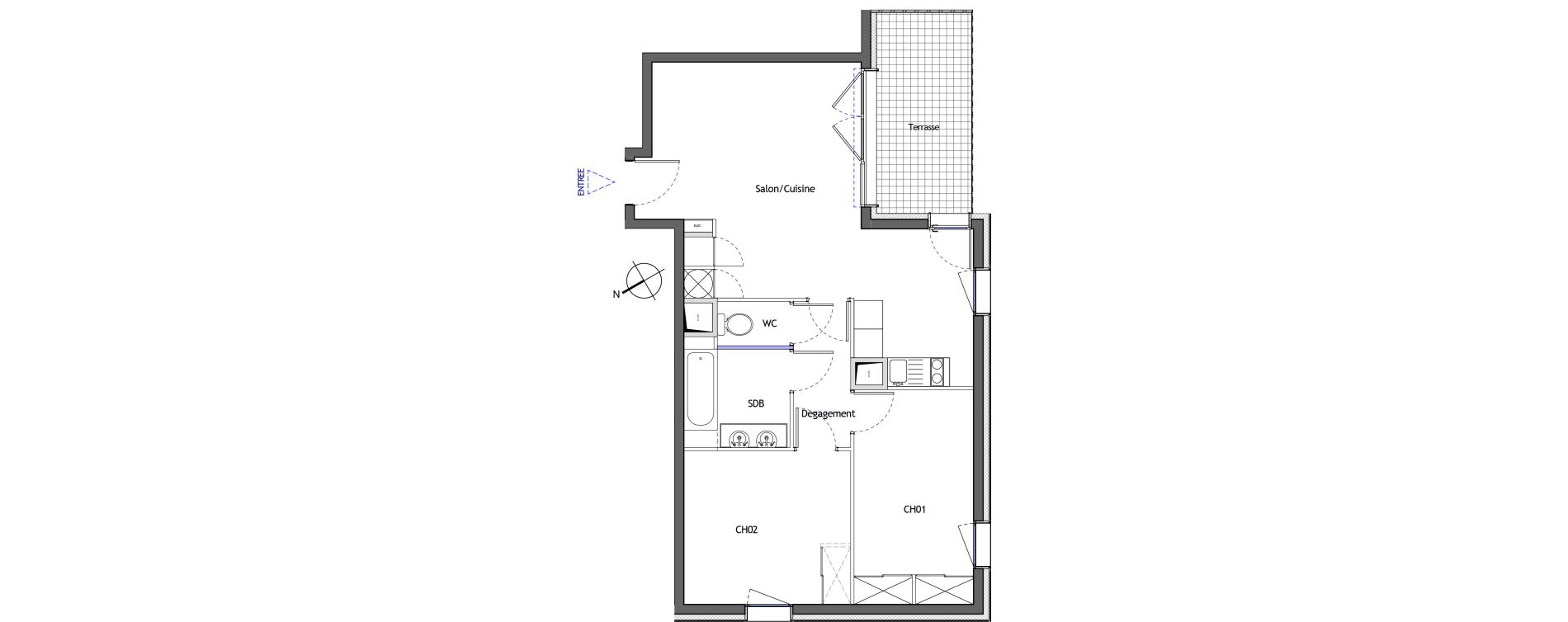 Appartement T3 de 60,70 m2 &agrave; Lattes Boirargues