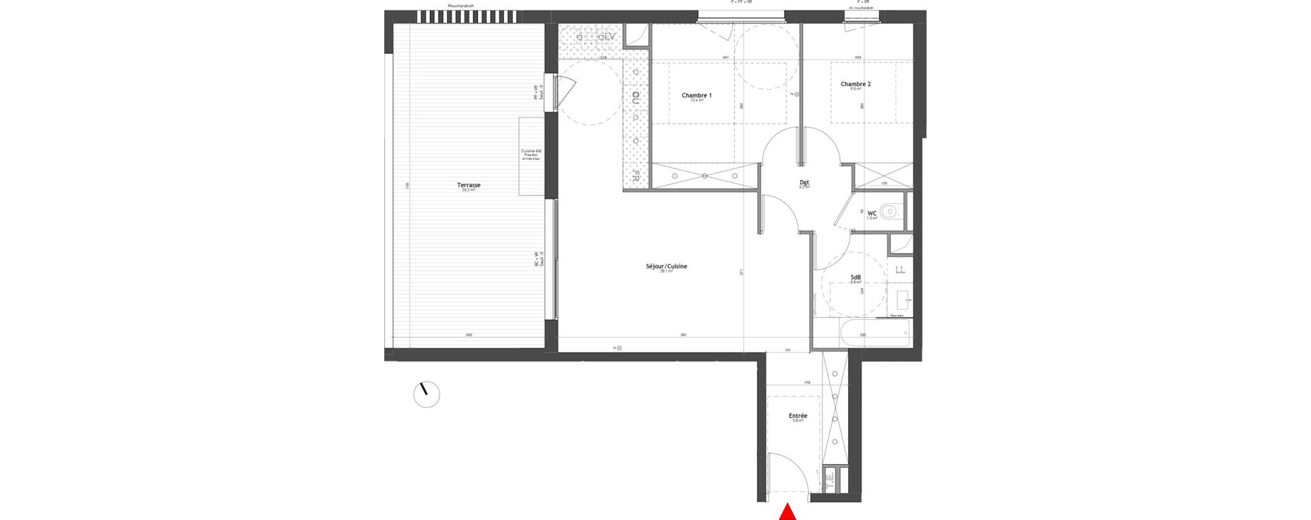 Appartement T3 de 65,30 m2 &agrave; Lattes Maurin