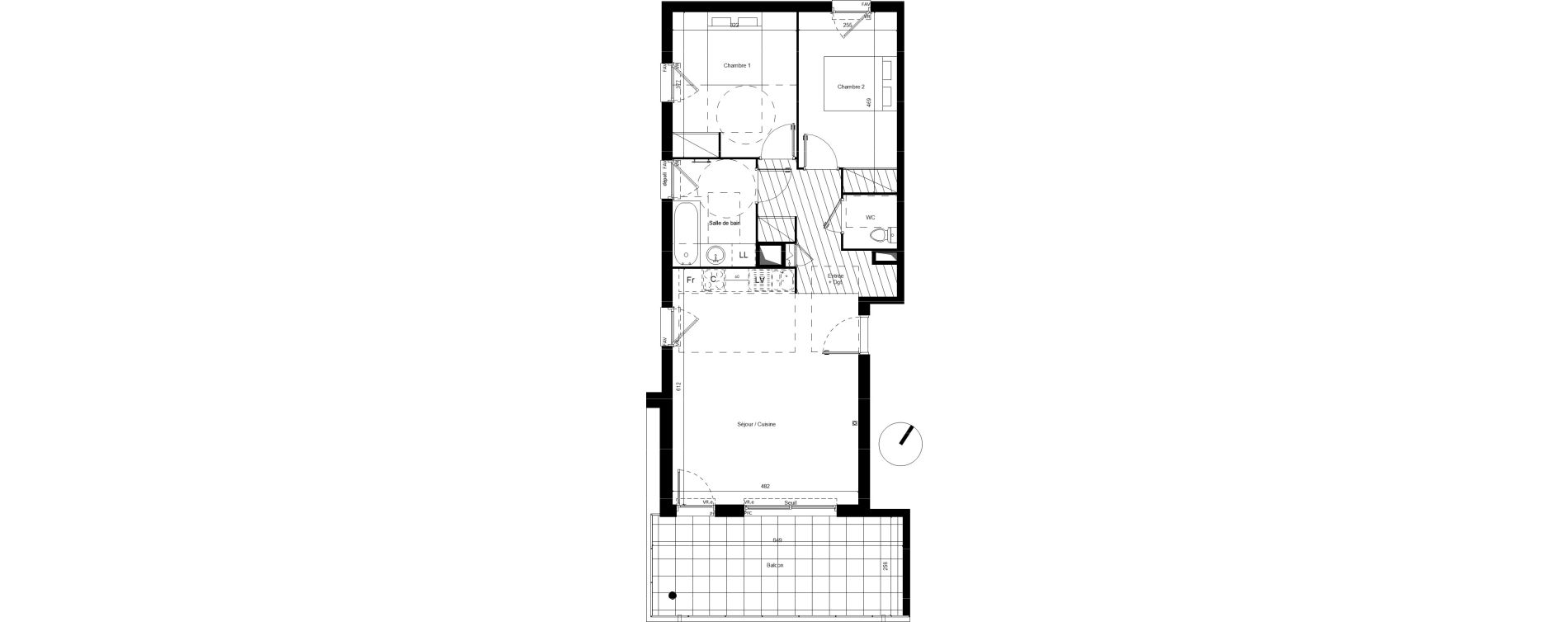 Appartement T3 de 67,03 m2 &agrave; Lunel Louis abric zone sud