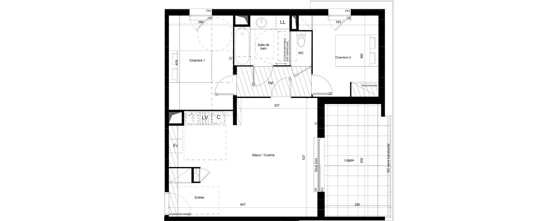 Appartement T3 de 65,62 m2 &agrave; Lunel Louis abric zone sud