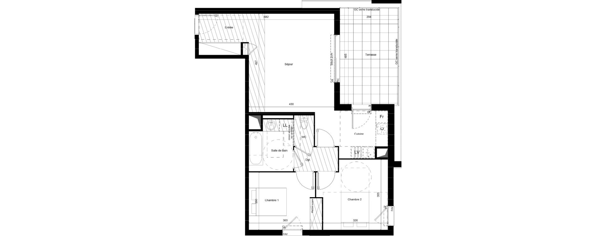 Appartement T3 de 65,52 m2 &agrave; Lunel Louis abric zone sud
