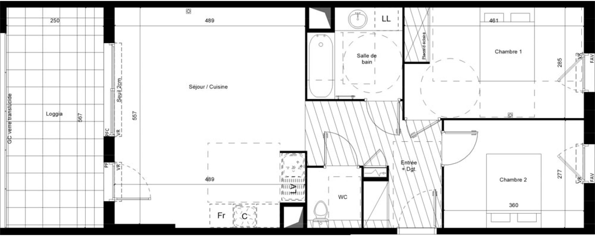 Appartement T3 de 65,98 m2 &agrave; Lunel Louis abric zone sud