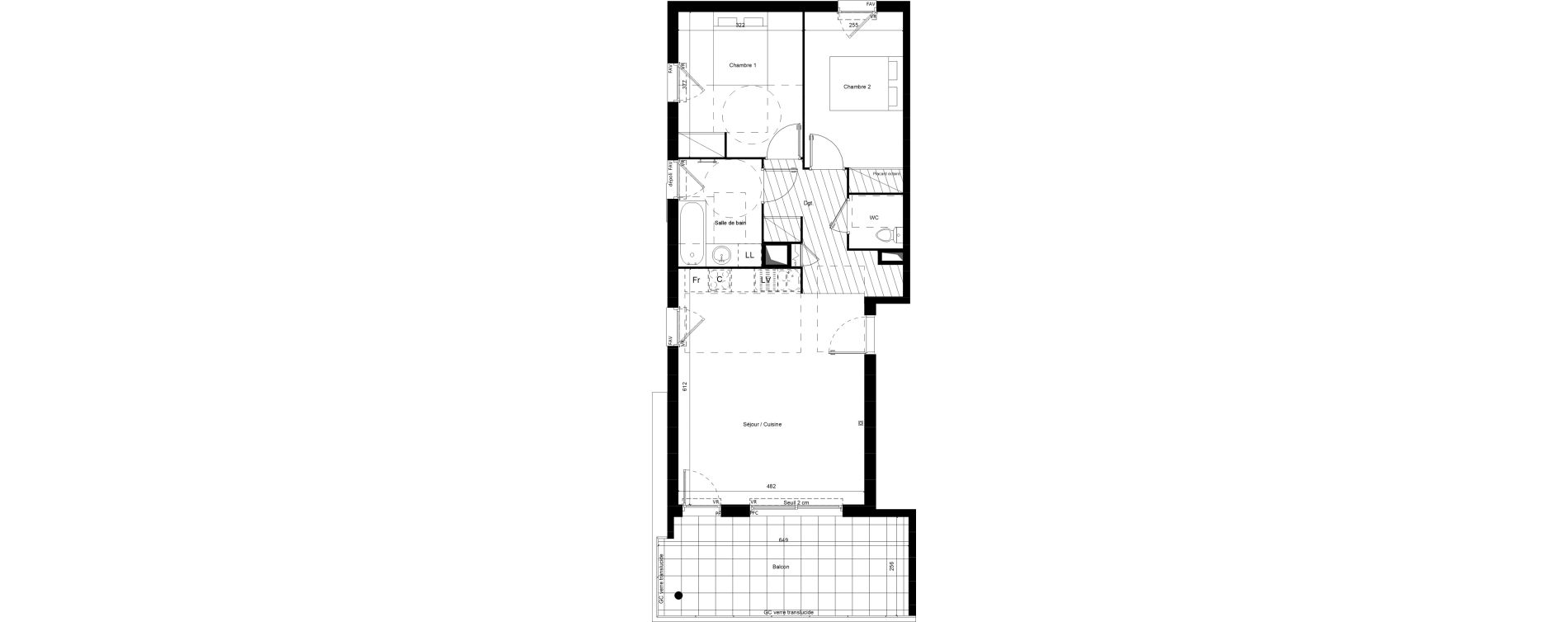 Appartement T3 de 67,09 m2 &agrave; Lunel Louis abric zone sud