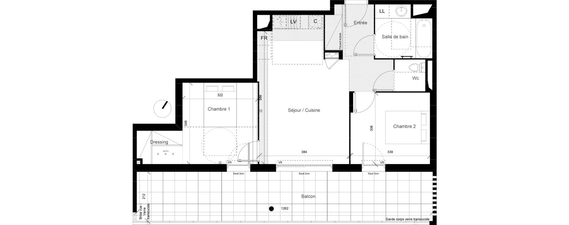 Appartement T3 de 60,41 m2 &agrave; Lunel Louis abric zone sud