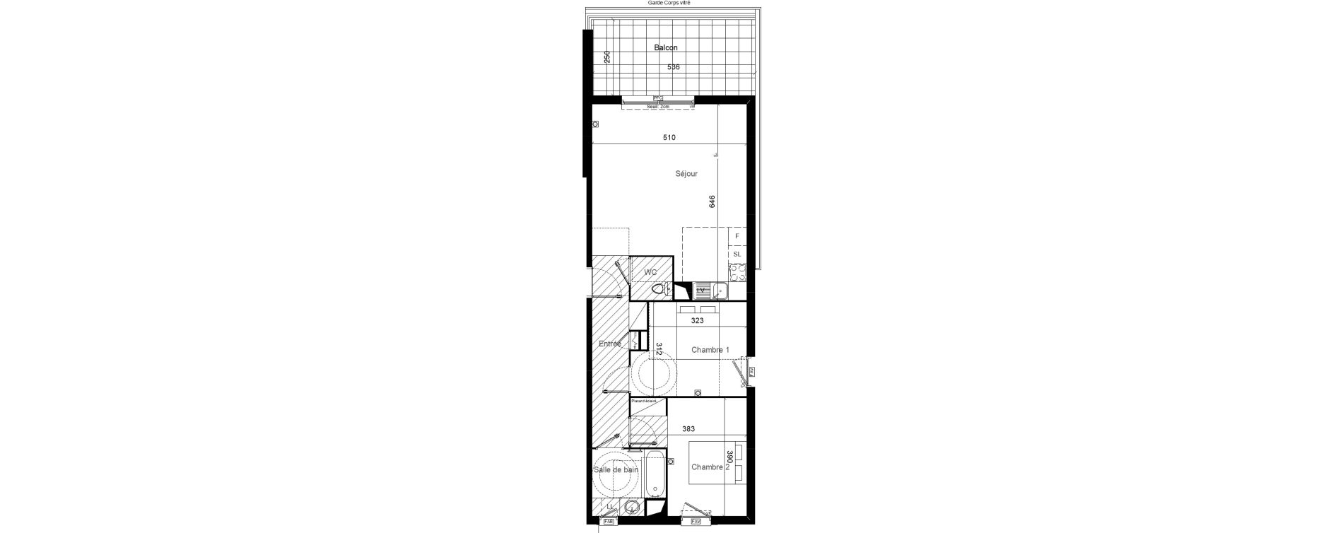 Appartement T3 de 67,20 m2 &agrave; Lunel Louis abric zone sud