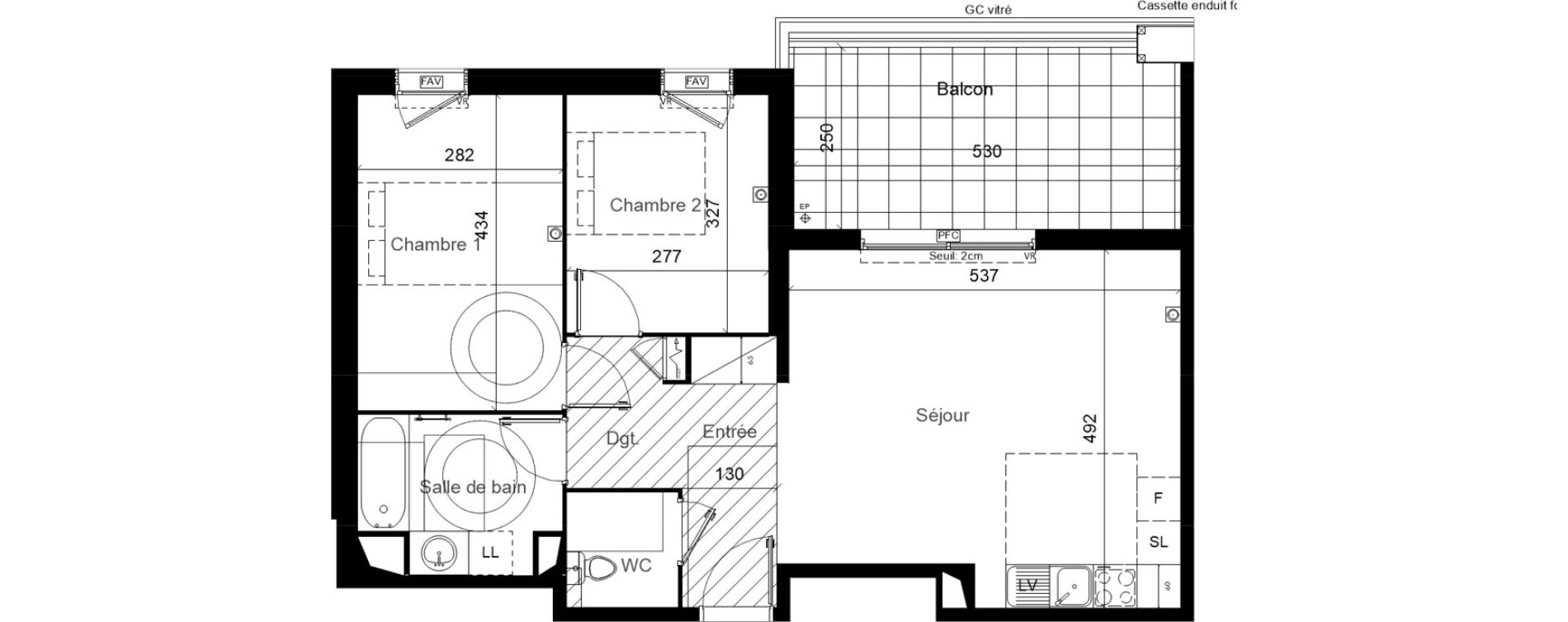 Appartement T3 de 62,80 m2 &agrave; Lunel Louis abric zone sud