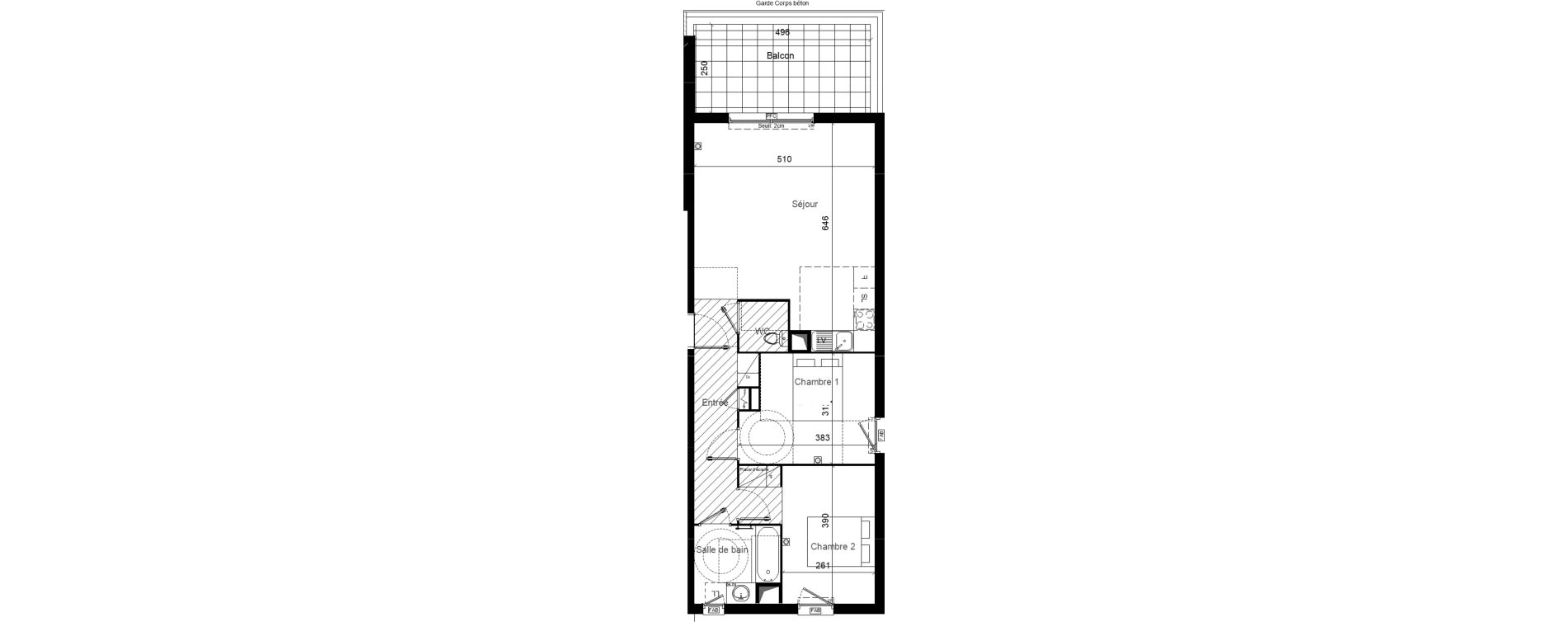 Appartement T3 de 67,10 m2 &agrave; Lunel Louis abric zone sud