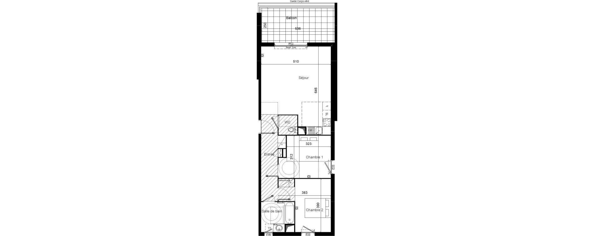 Appartement T3 de 67,20 m2 &agrave; Lunel Louis abric zone sud