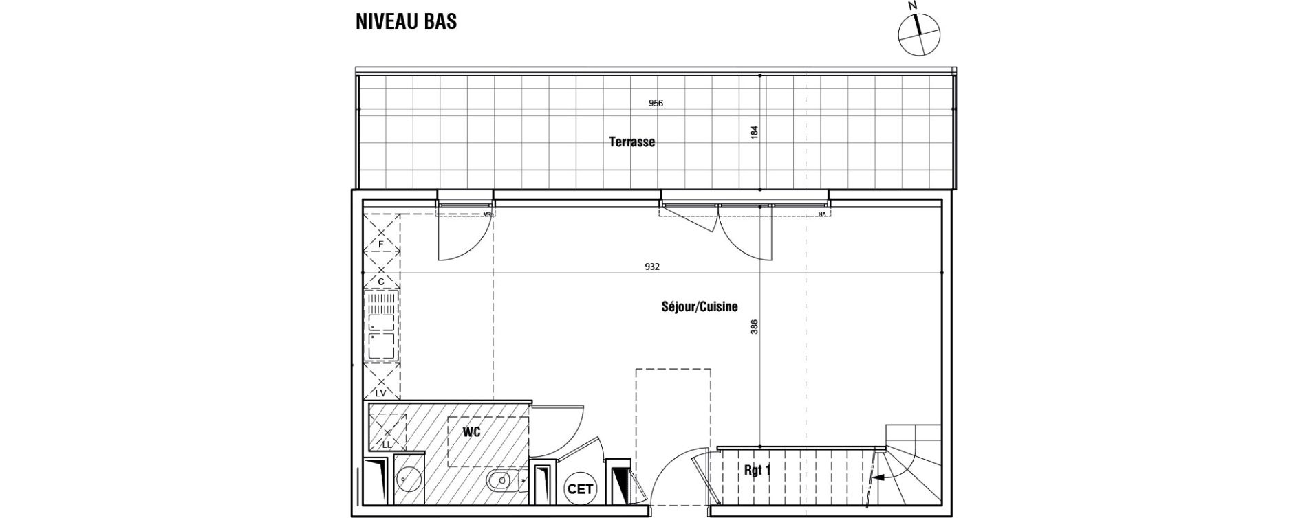 Duplex T4 de 81,00 m2 &agrave; Lunel Louis abric zone sud