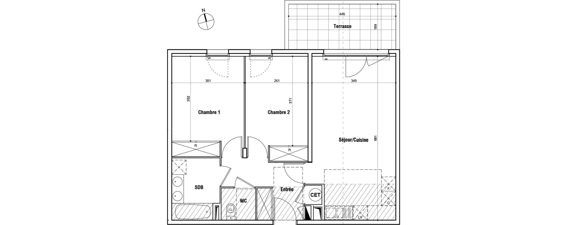 Appartement T3 de 60,95 m2 &agrave; Lunel Louis abric zone sud