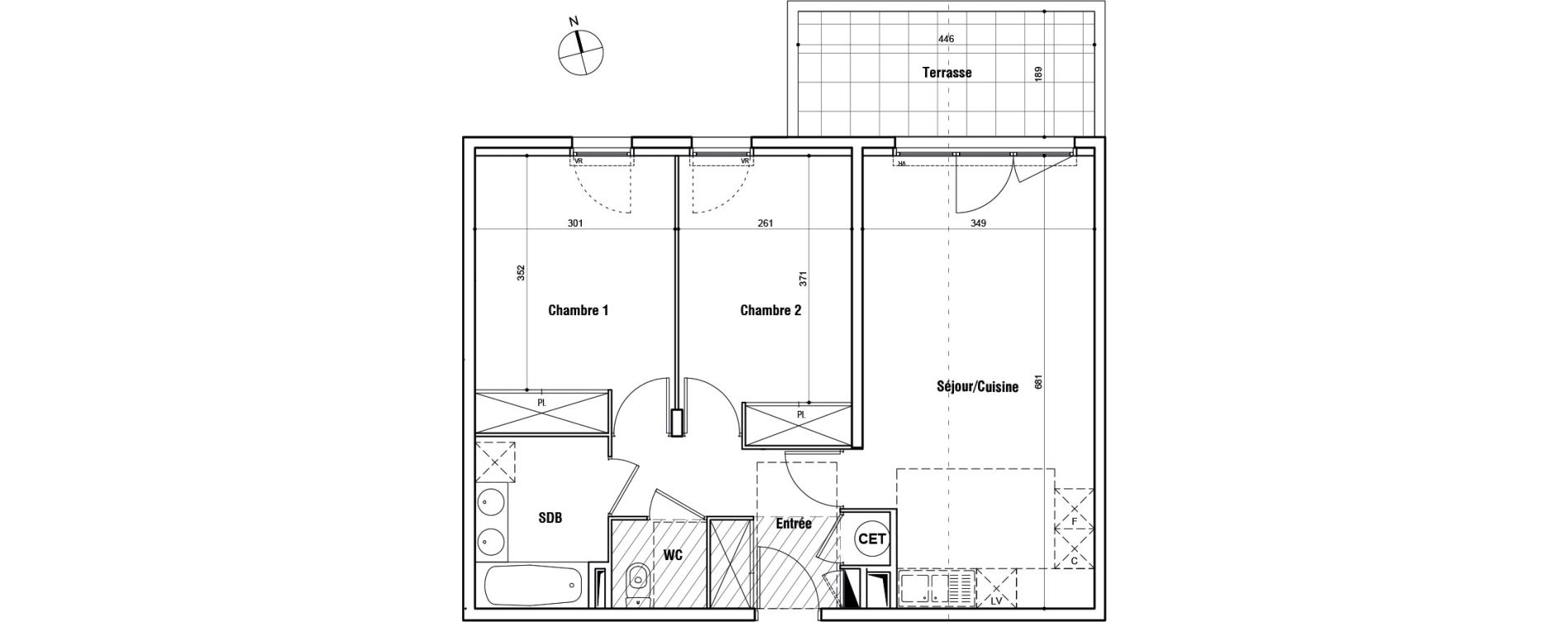 Appartement T3 de 60,95 m2 &agrave; Lunel Louis abric zone sud