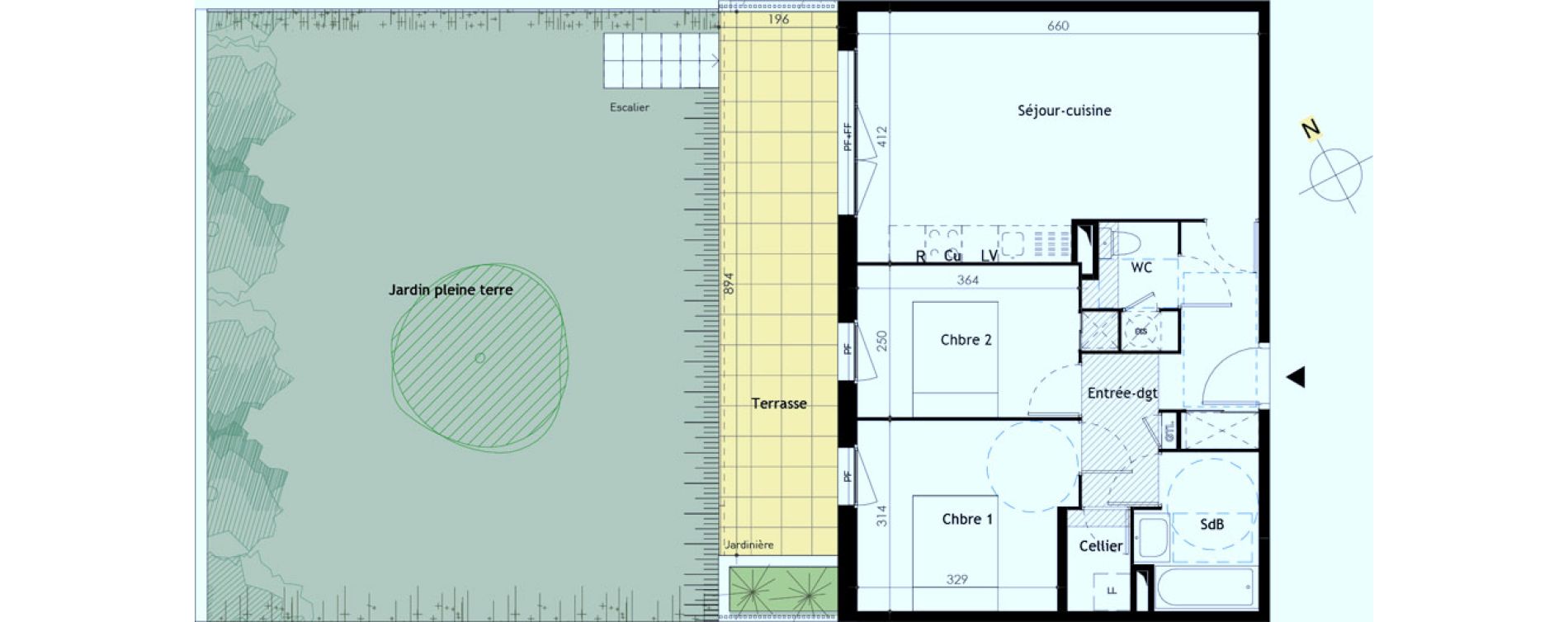 Appartement T3 de 62,40 m2 &agrave; Marseillan Centre