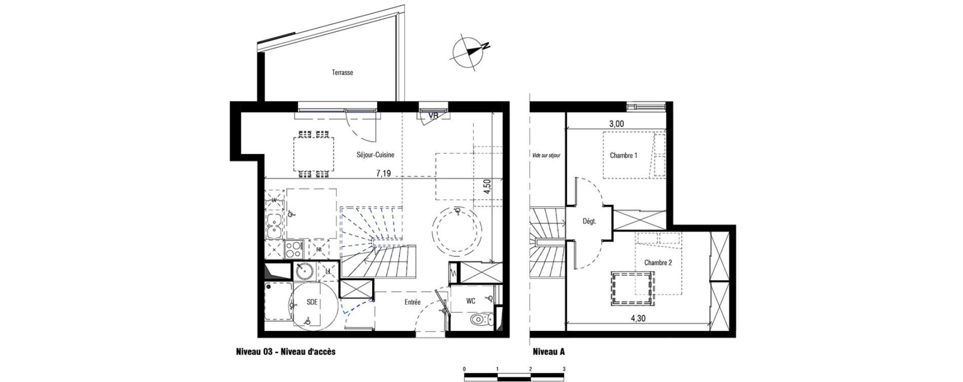 Duplex T3 de 67,65 m2 &agrave; Marseillan Port