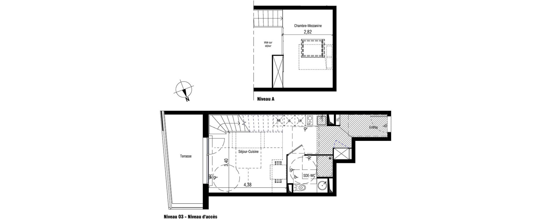 Duplex T2 de 43,40 m2 &agrave; Marseillan Port