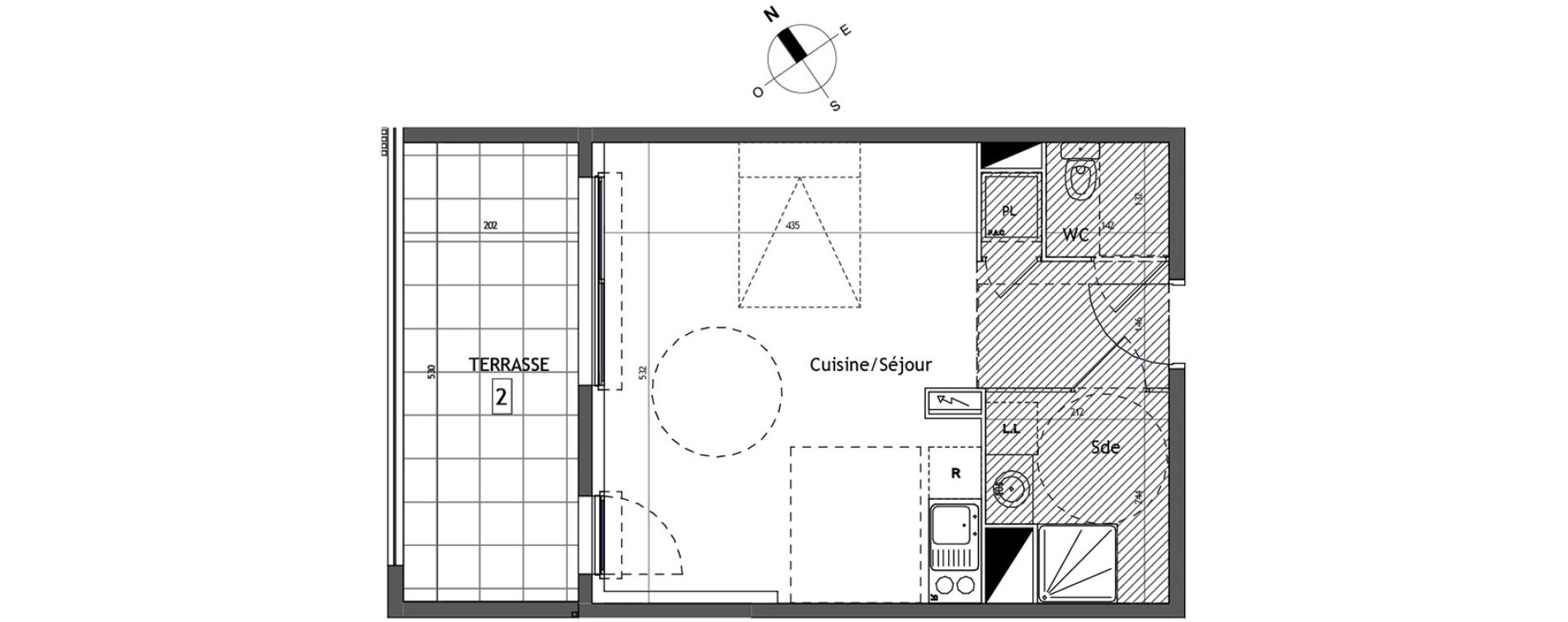 Appartement T1 de 32,90 m2 &agrave; Marseillan Centre