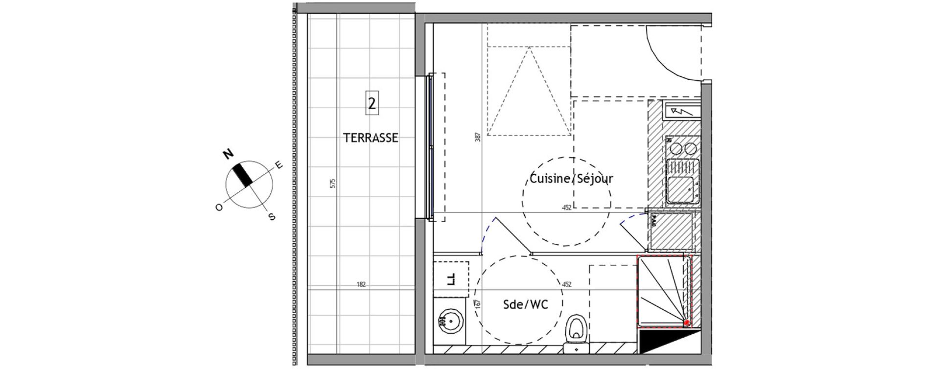 Appartement T1 de 24,30 m2 &agrave; Marseillan Centre