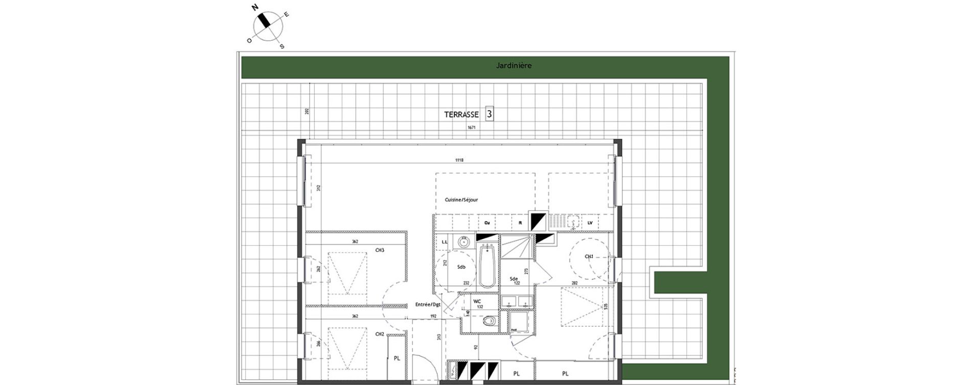 Appartement T4 de 88,80 m2 &agrave; Marseillan Centre