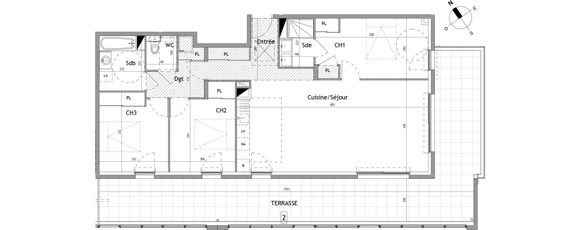 Appartement T4 de 98,80 m2 &agrave; Marseillan Centre
