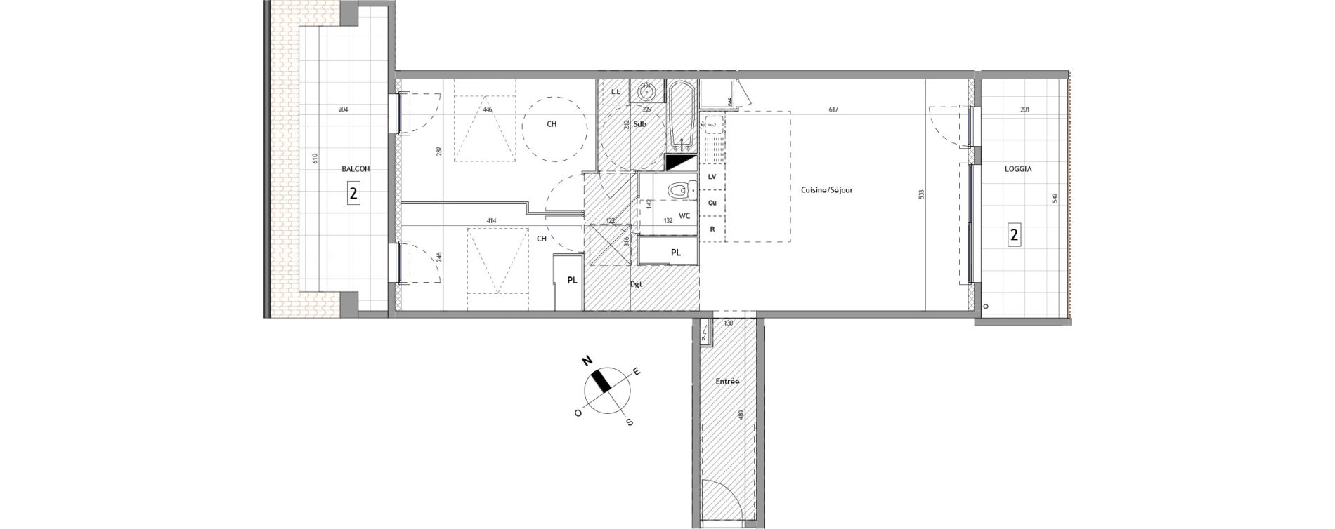 Appartement T3 de 73,90 m2 &agrave; Marseillan Centre