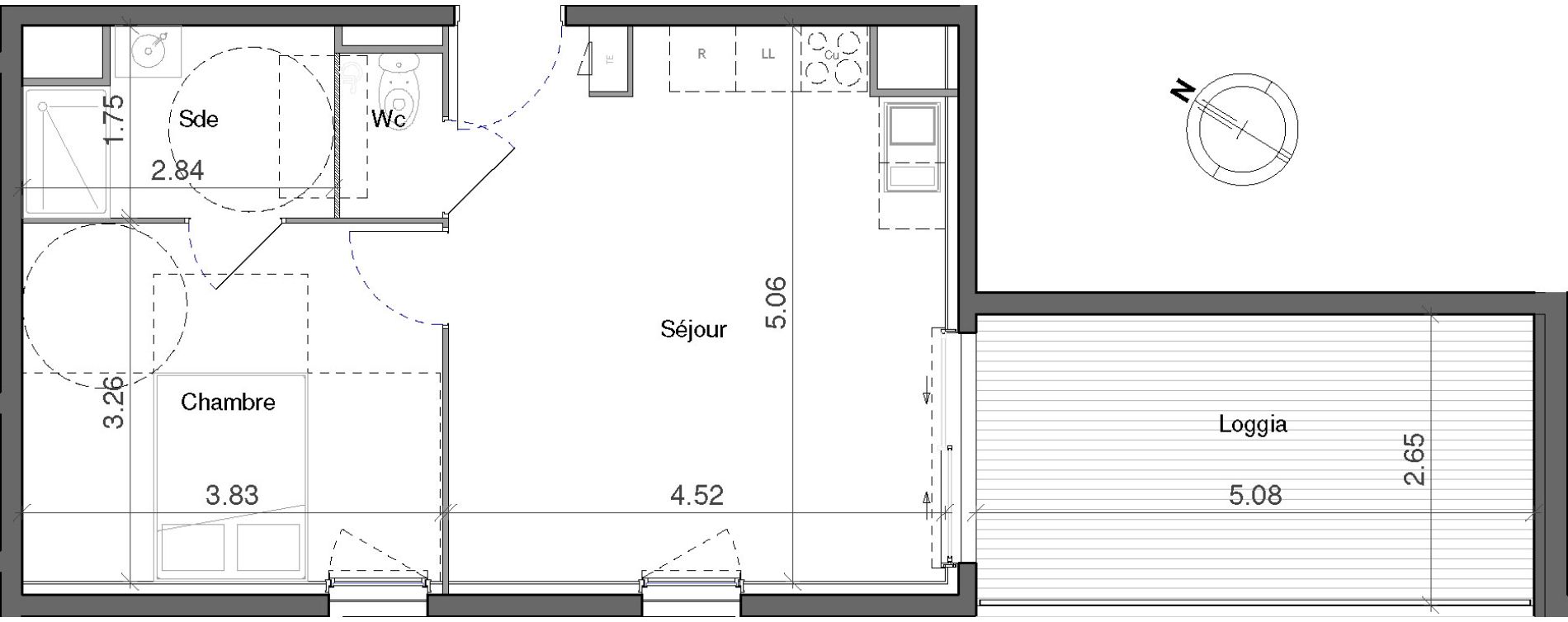 Appartement T2 de 40,59 m2 &agrave; Marsillargues La laune