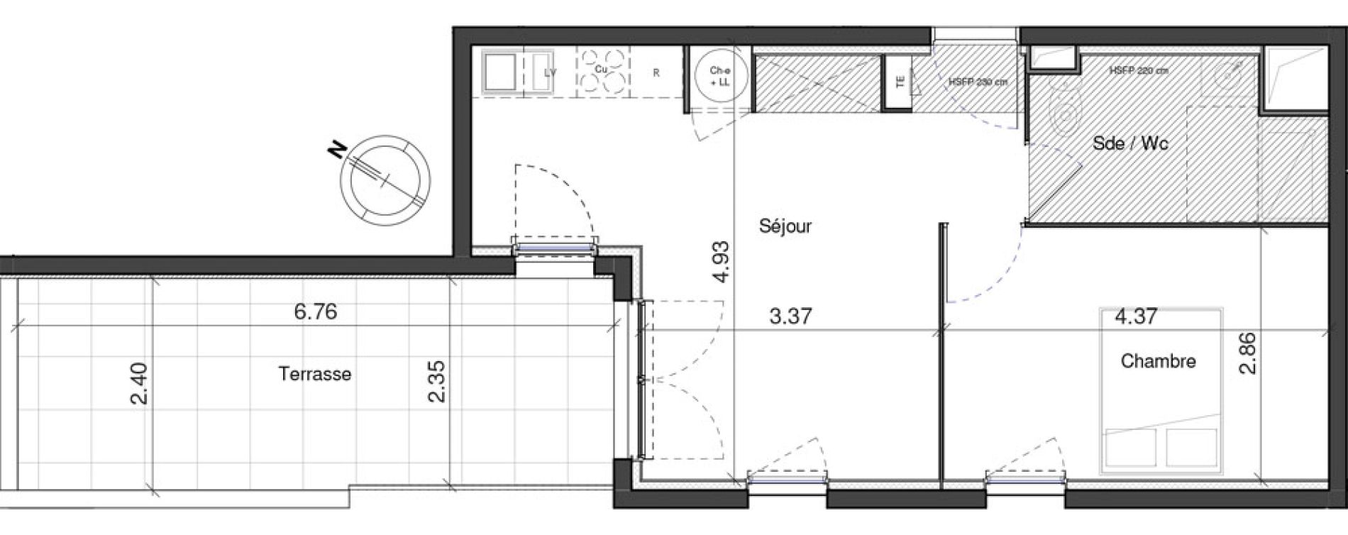 Appartement T2 de 40,59 m2 &agrave; Marsillargues La laune