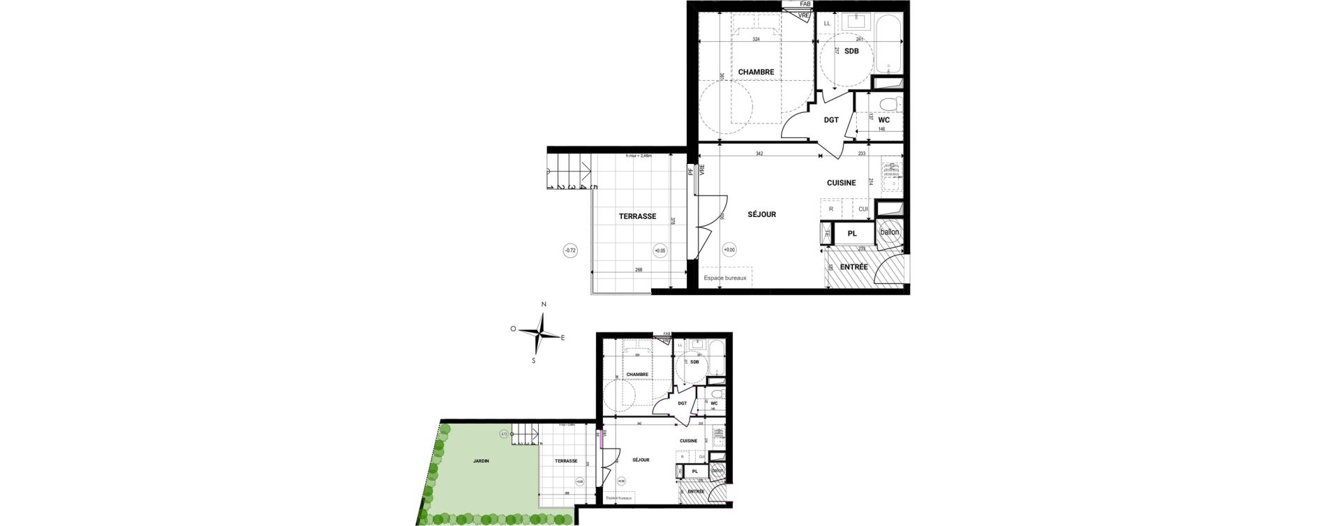 Appartement T2 de 42,30 m2 &agrave; Marsillargues Centre