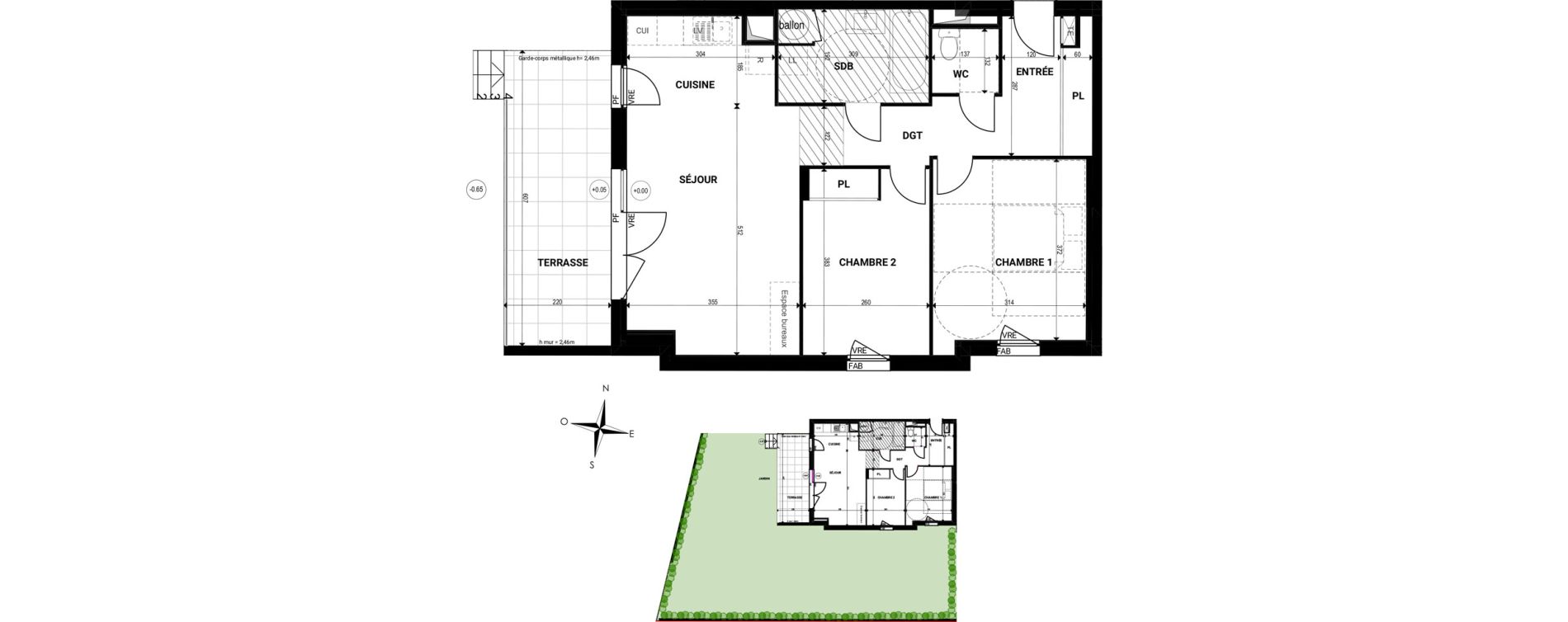Appartement T3 de 62,40 m2 &agrave; Marsillargues Centre