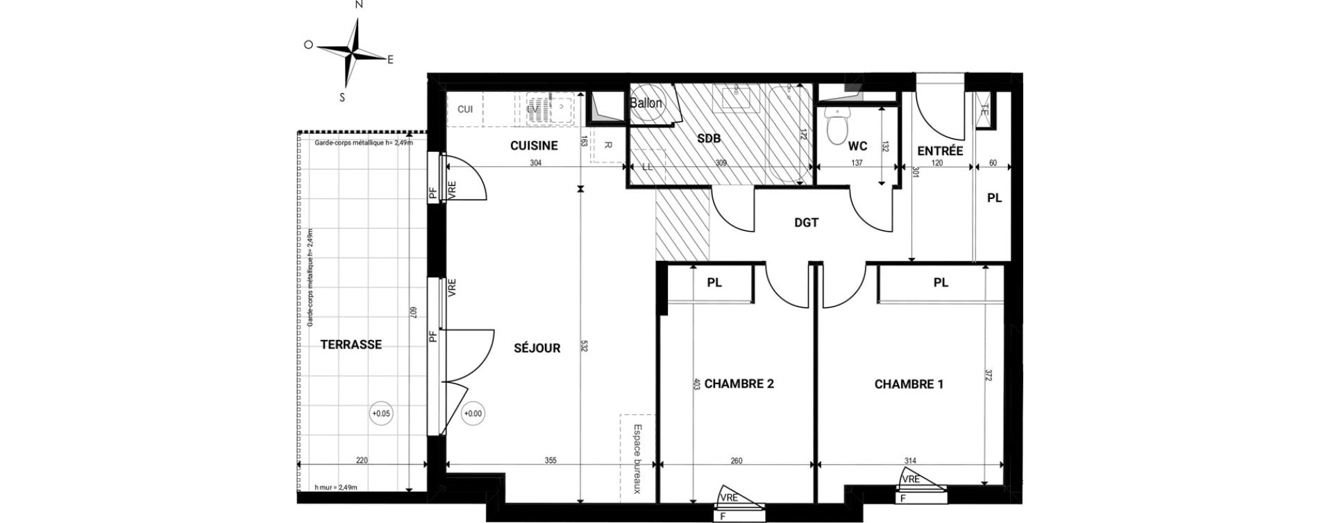 Appartement T3 de 62,60 m2 &agrave; Marsillargues Centre