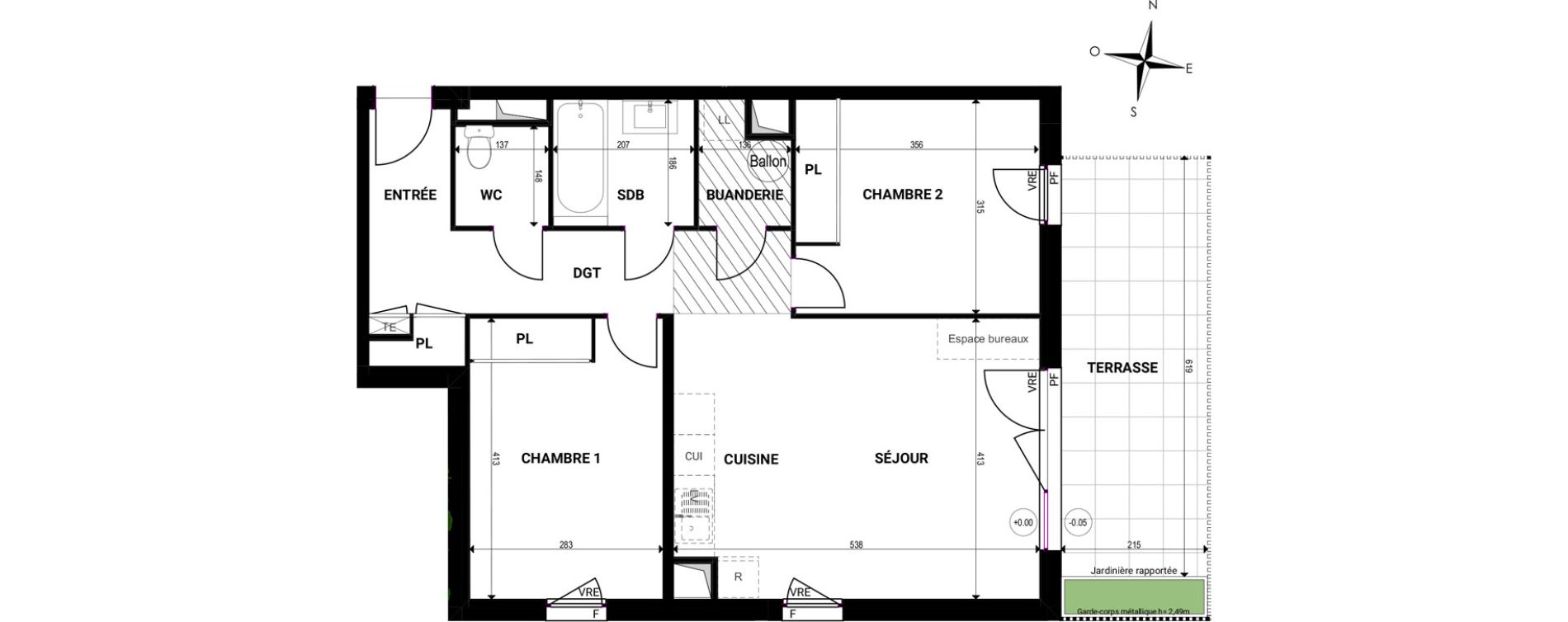 Appartement T3 de 63,50 m2 &agrave; Marsillargues Centre