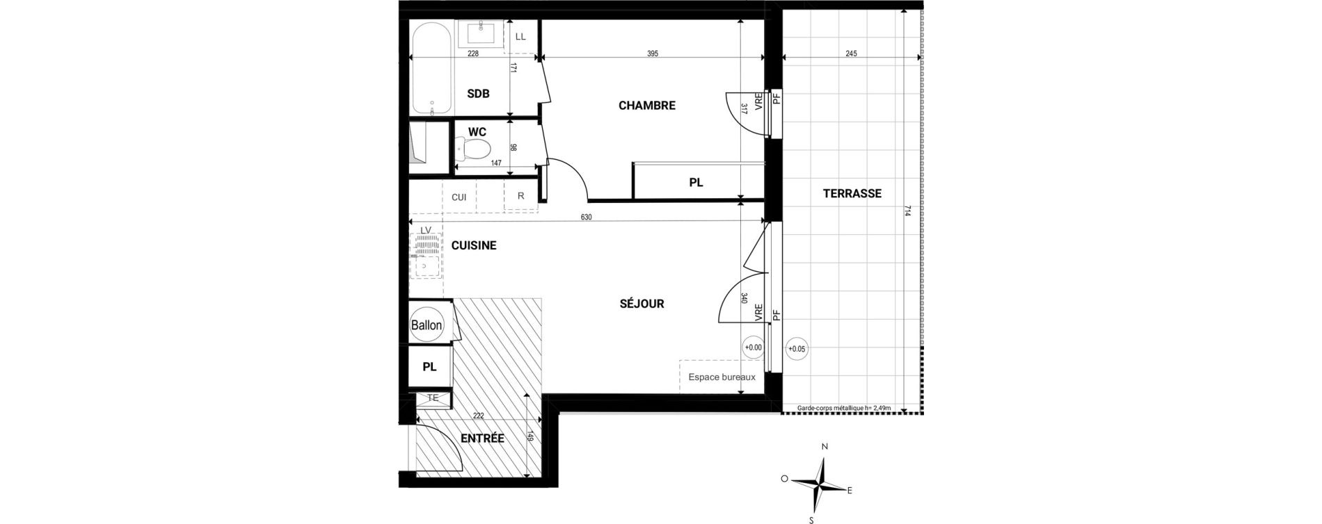Appartement T2 de 43,00 m2 &agrave; Marsillargues Centre