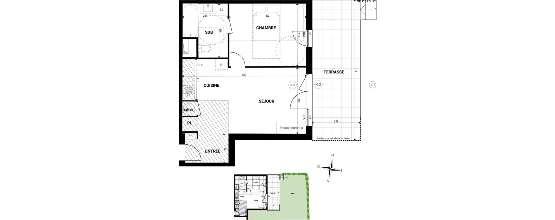Appartement T2 de 43,20 m2 &agrave; Marsillargues Centre