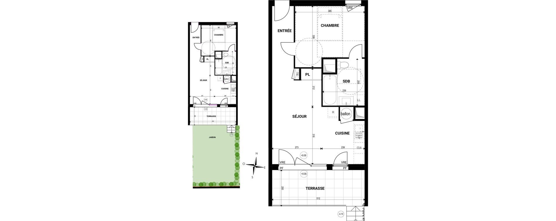Appartement T2 de 42,30 m2 &agrave; Marsillargues Centre