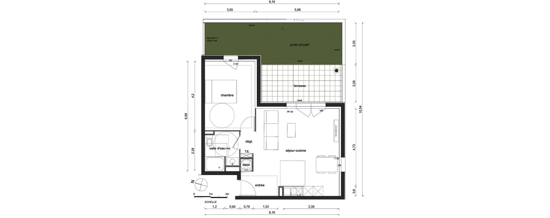 Appartement T2 de 47,10 m2 &agrave; Marsillargues La laune