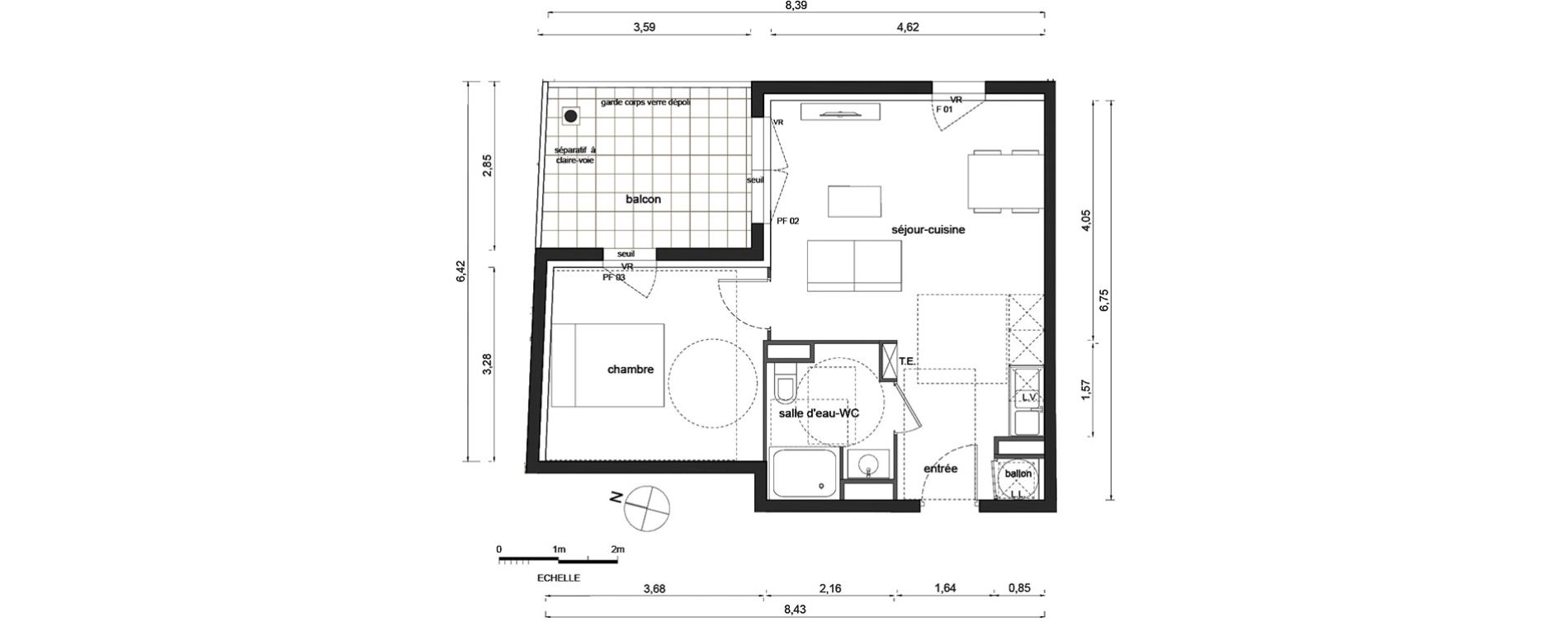 Appartement T2 de 41,50 m2 &agrave; Marsillargues La laune