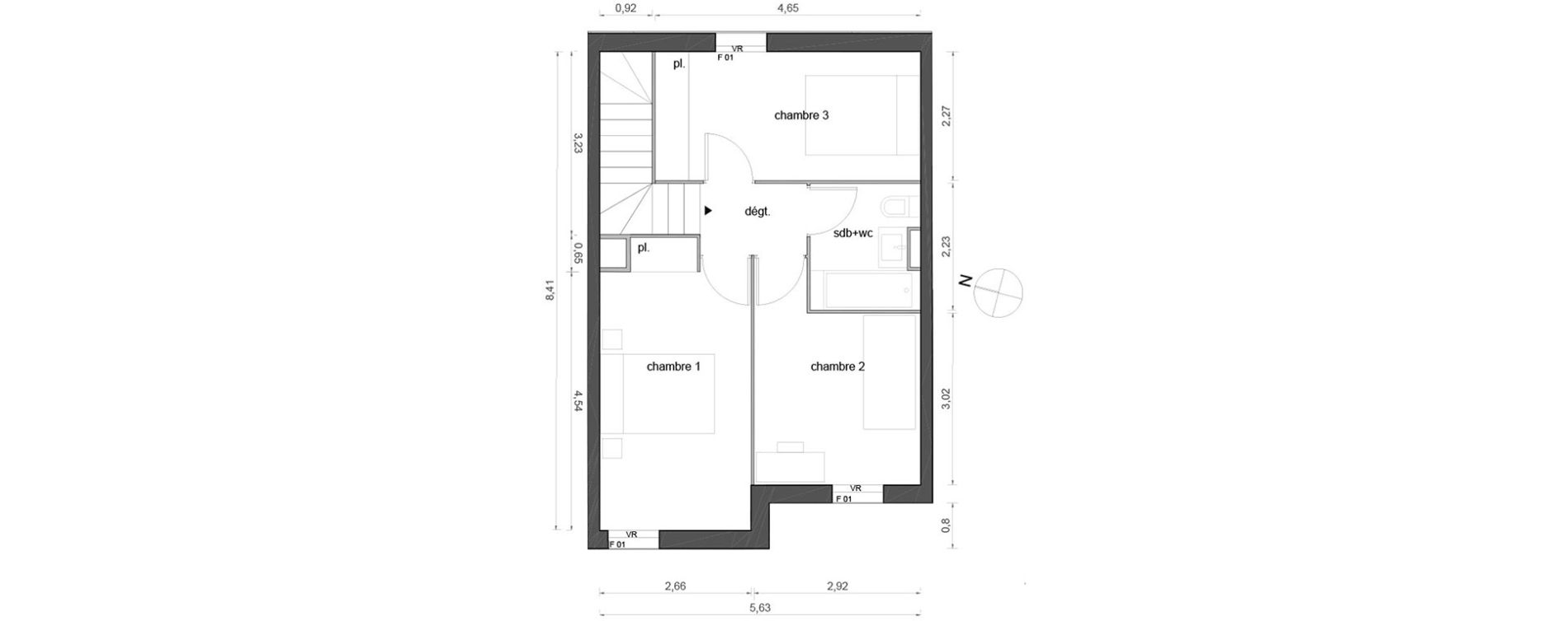 Maison T4 de 78,23 m2 &agrave; Marsillargues La laune