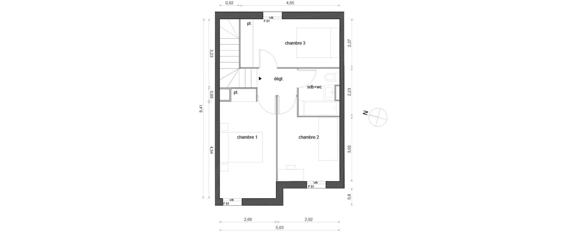 Maison T4 de 78,23 m2 &agrave; Marsillargues La laune