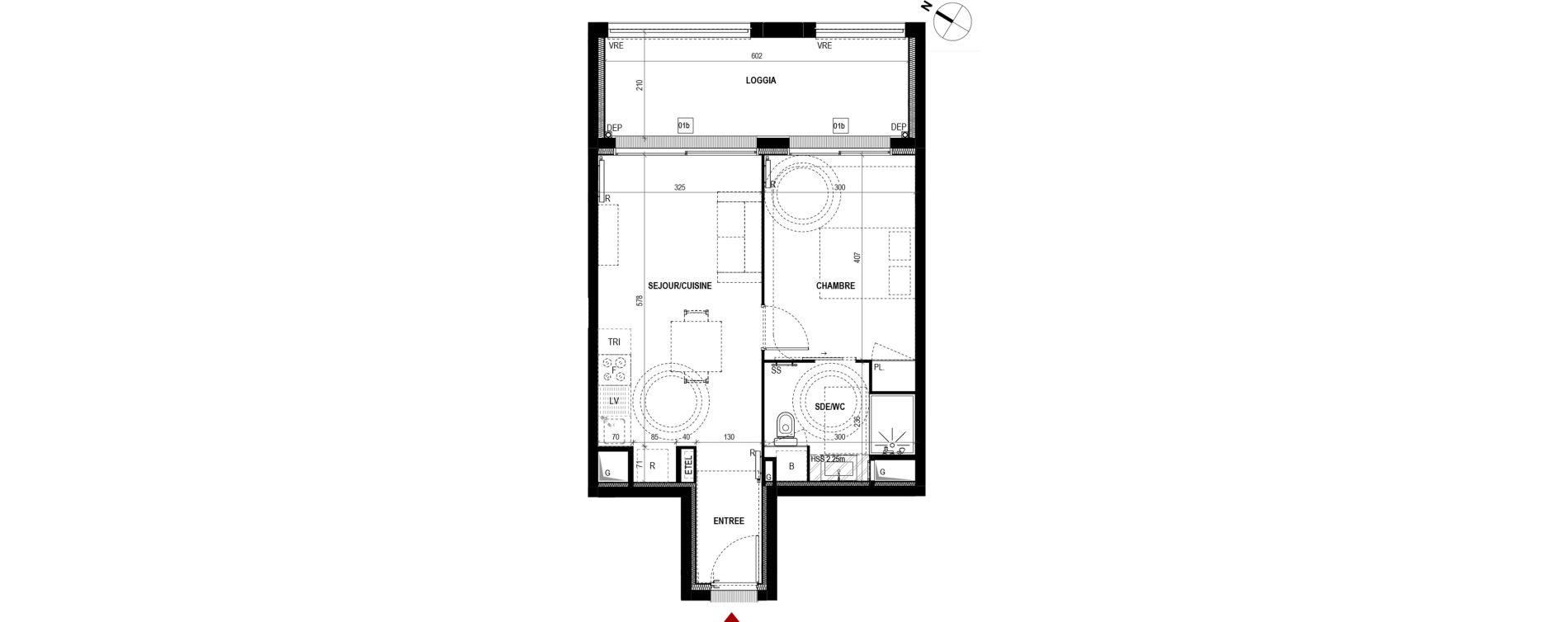 Appartement T2 de 41,35 m2 &agrave; Mauguio Centre