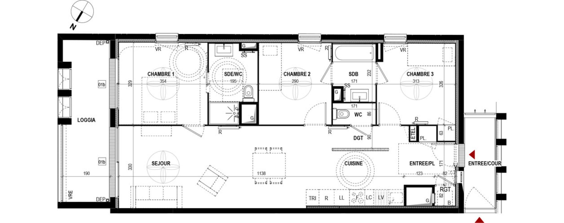 Appartement T4 de 83,50 m2 &agrave; Mauguio Centre