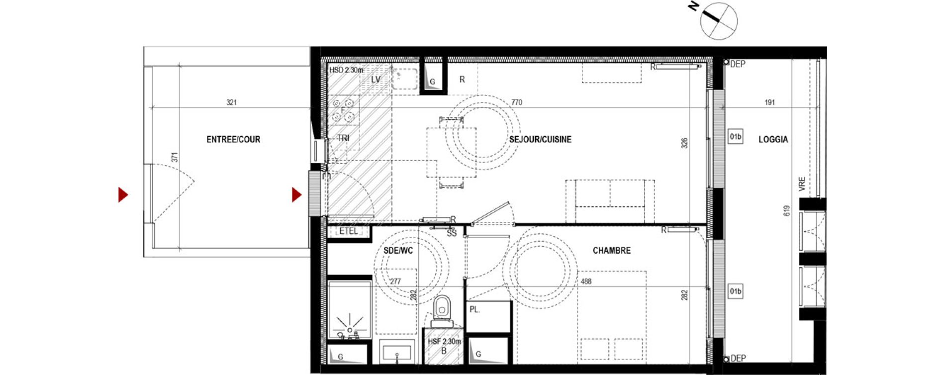 Appartement T2 de 44,65 m2 &agrave; Mauguio Centre
