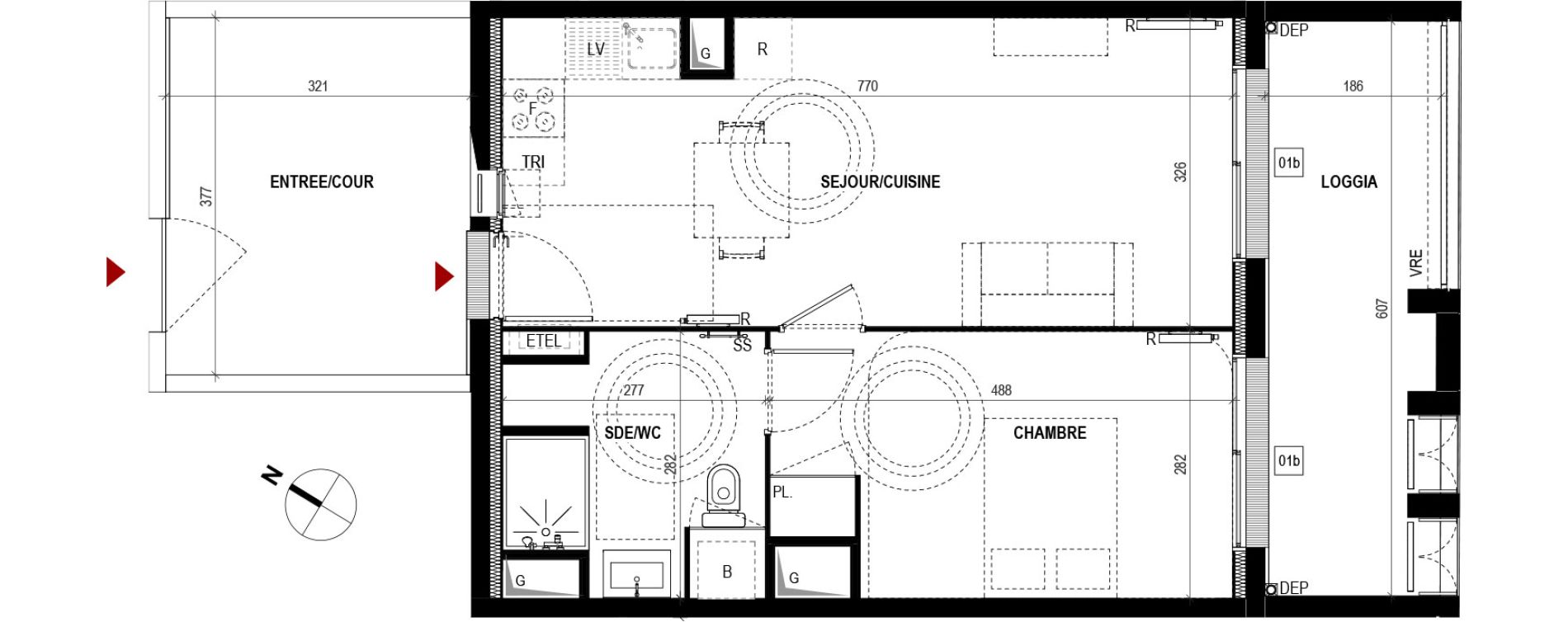 Appartement T2 de 44,65 m2 &agrave; Mauguio Centre