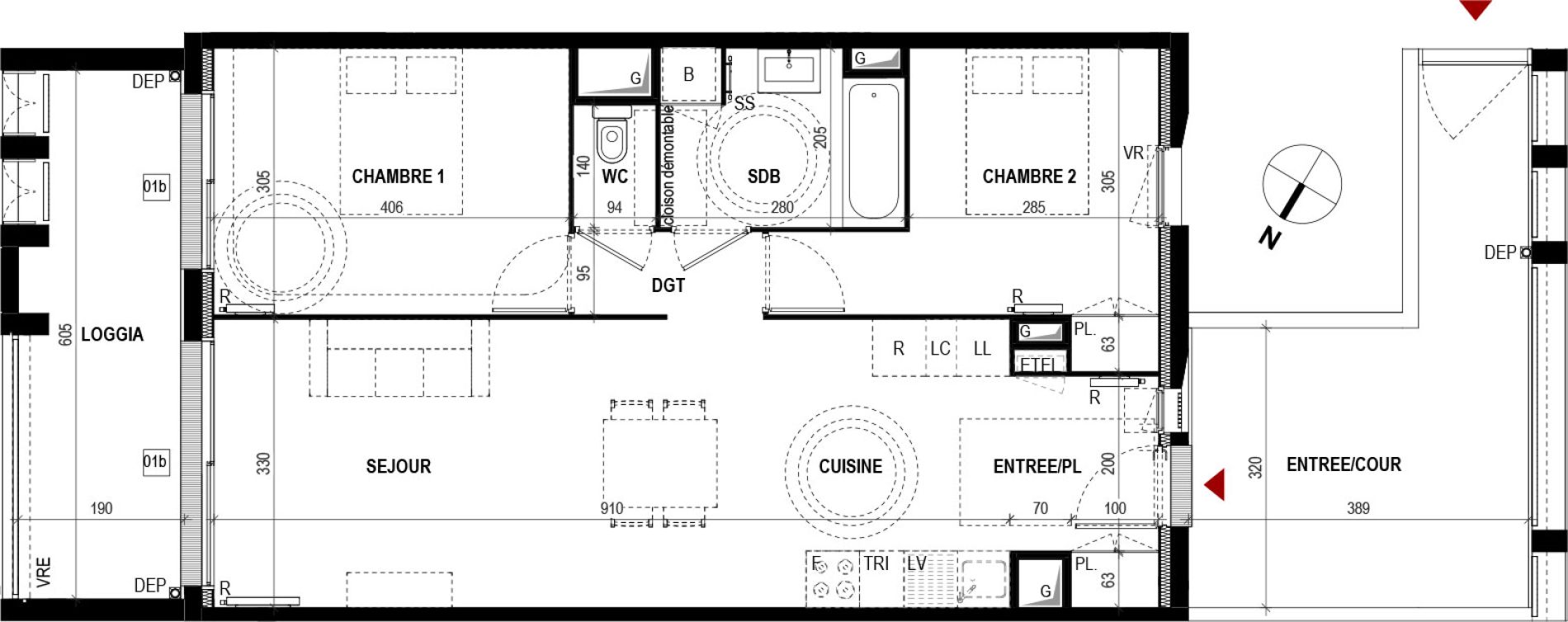 Appartement T3 de 66,05 m2 &agrave; Mauguio Centre