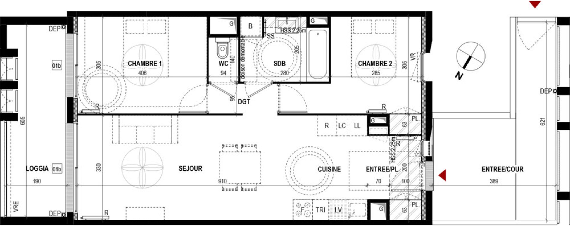 Appartement T3 de 66,05 m2 &agrave; Mauguio Centre