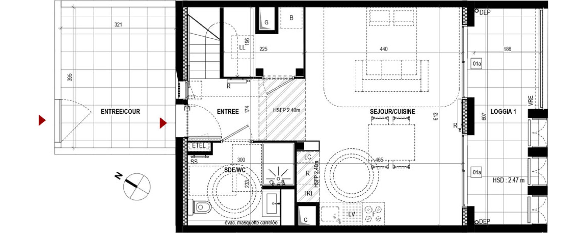 Duplex T4 de 83,50 m2 &agrave; Mauguio Centre