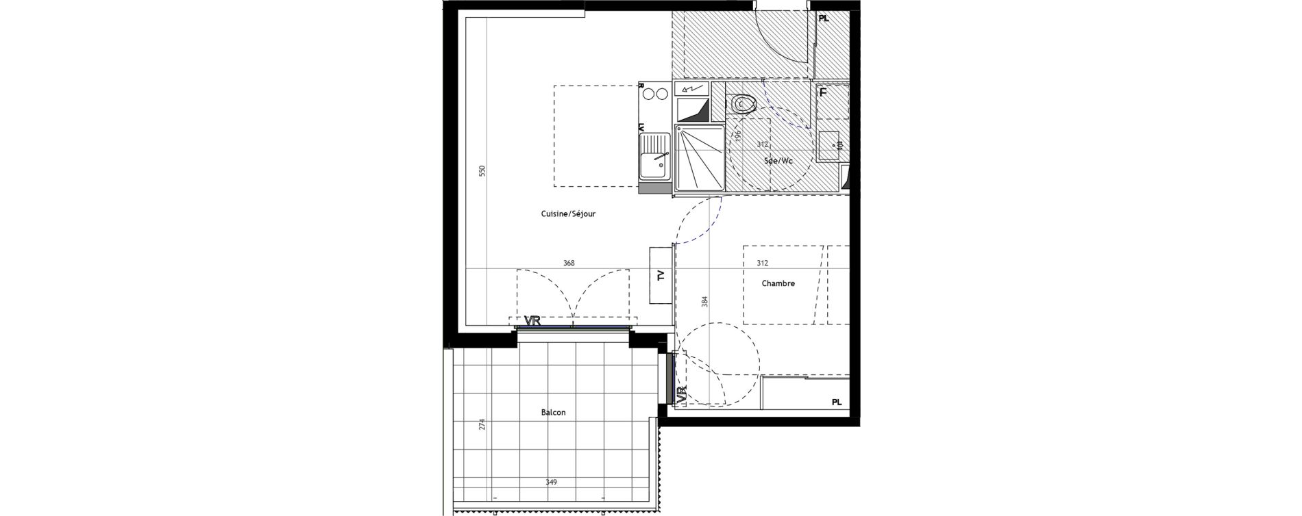 Appartement T2 meubl&eacute; de 41,50 m2 &agrave; Mauguio Centre