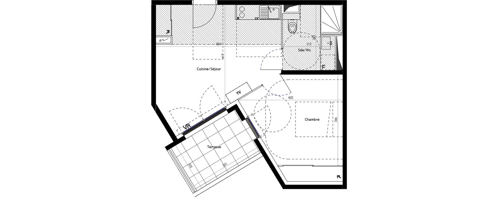 Appartement T2 meubl&eacute; de 40,00 m2 &agrave; Mauguio Centre